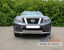 Защита переднего бампера двойная 63/51 мм НПС Рено Дастер 2012-2020 / Nissan Terrano с 2014 -3 Защита переднего бампера двойная 63/51 мм НПС Рено Дастер 2012-2020 / Nissan Terrano с 2014 -3
