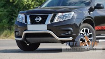 Защита переднего бампера одинарная 63 мм НПС Волна  Nissan Terrano с 2014 / Рено Дастер 2012-2020 -1