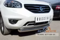 Защита переднего бампера для Renault Koleos 2012-, d76 мм (дуга) Защита переднего бампера на Renault Koleos 2012-, нерж