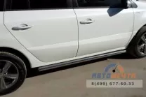 Защита порогов для Renault Koleos 2012-, (труба), d63 мм, пластиковые заглушки Пороги для Renault Koleos из нержавейки