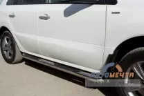 Защита порогов для Renault Koleos 2012-, (труба), d76 мм, с накладками, скосы 45 градусов Пороги на Renault Koleos 2012-
