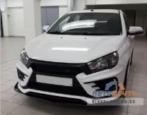 Сплиттер (юбка) переднего бампера Quasar Romb для Лада Веста / СВ (3 элемента)