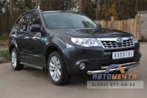 Защита переднего бампера для Subaru Forester 2008-, d63/42 мм (дуга)-2 Защита переднего бампера на Subaru Forester 2008--2