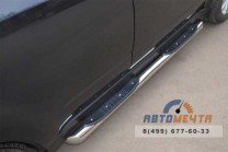 Пороги для Subaru Forester 2008-, (труба с накладками ), d76 мм, (1 вариант)-3 Пороги для Subaru Forester-3