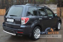 Пороги для Subaru Forester 2008-, (труба с накладками ), d76 мм, (1 вариант)-2 Пороги для Subaru Forester-2