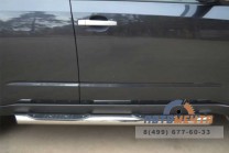 Пороги для Subaru Forester 2008-, (труба с накладками ), d76 мм, (1 вариант)-0 Пороги для Subaru Forester-0