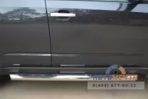Пороги для Subaru Forester 2008-, (труба с накладками ), d76 мм, (1 вариант) Пороги для Subaru Forester
