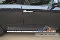 Защита порогов для Subaru Forester 2008-, (труба с проступью), d75х42 мм-3 Защита порогов для Subaru Forester 2008--3