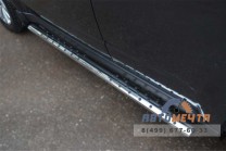 Защита порогов для Subaru Forester 2008-, (труба с проступью), d75х42 мм-1 Защита порогов для Subaru Forester 2008--1