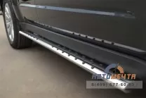 Защита порогов для Subaru Forester 2008-, (труба с проступью), d75х42 мм Защита порогов для Subaru Forester 2008-