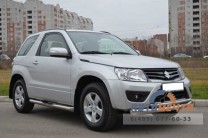Защита переднего бампера на Suzuki Grand Vitara, нерж-1