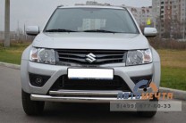 Защита переднего бампера на Suzuki Grand Vitara, нерж-3