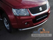 Защита бампера передняя на Suzuki Grand Vitara, нерж-2