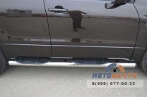 Защита порогов для Suzuki Grand Vitara 5dr 12-, (труба), d76 мм, с накладками, пластиковые заглушки-0 Пороги на Suzuki Grand Vitara 12--0