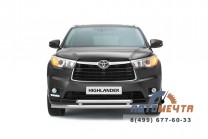 Защита переднего бампера двойная Ø63/51мм TOYOTA HIGHLANDER 2014- -0 Защита переднего бампера 63/51мм TOYOTA HIGHLANDER 14 -0