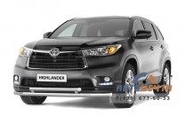 Защита переднего бампера двойная Ø63/51мм TOYOTA HIGHLANDER 2014- -1 Защита переднего бампера 63/51мм TOYOTA HIGHLANDER 14 -1