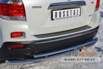 Защита заднего бампера на Toyota Highlander нержавейка-1