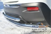 Защита заднего бампера для Toyota Highlander 2010, d63 мм (секции)/d42 мм (дуга) Защита заднего бампера на Toyota Highlander нержавейка
