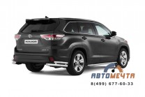 Защита заднего бампера двойная угловая Ø63/51мм TOYOTA HIGHLANDER 2014- -1 Защита заднего бампера 63/51мм TOYOTA HIGHLANDER 14- -1