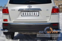 Защита заднего бампера для Toyota Highlander 2010, уголки d76 мм-2 Защита заднего бампера на Toyota Highlander 2010-2