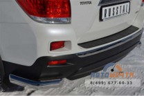 Защита заднего бампера для Toyota Highlander 2010, уголки d76 мм-1 Защита заднего бампера на Toyota Highlander 2010-1
