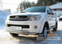 Защита бампера передняя на Toyota Hilux, нерж-1