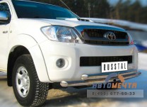 Защита бампера передняя на Toyota Hilux, нерж-0