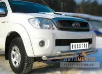 Защита переднего бампера для Toyota Hilux, d63/63 мм (дуга) Защита бампера передняя на Toyota Hilux, нерж