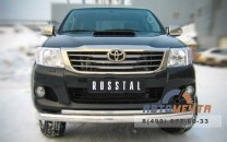 Защита переднего бампера для Toyota Hilux, d76/42 (дуга)-0 Защита переднего бампера на Toyota Hilux, нерж.-0