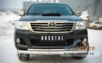 Защита переднего бампера на Toyota Hilux, нерж.