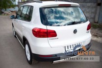 Защита заднего бампера для VolksWagen Tiguan Track & Field, d75х42 мм, овал-3 Защита заднего бампера на Volkswagen Tiguan-3