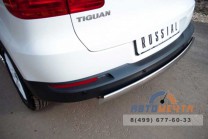 Защита заднего бампера для VolksWagen Tiguan Track & Field, d75х42 мм, овал-2 Защита заднего бампера на Volkswagen Tiguan-2