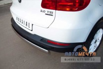 Защита заднего бампера для VolksWagen Tiguan Track & Field, d75х42 мм, овал-1 Защита заднего бампера на Volkswagen Tiguan-1