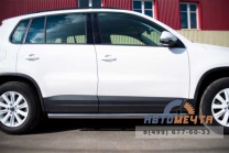 Защита порогов для VolksWagen Tiguan Track & Field, (труба), d63 мм, скосы 45 градусов-2 Пороги на Volkswagen Tiguan-2