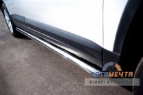 Защита порогов для VolksWagen Tiguan Track & Field, (труба), d63 мм, скосы 45 градусов-0 Пороги на Volkswagen Tiguan-0