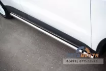 Защита порогов для VolksWagen Tiguan Track & Field, (труба), d63 мм, сферические наконечники Защита порогов на Volkswagen Tiguan, нержавейка