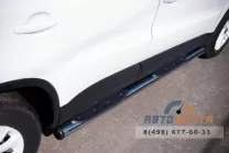 Защита порогов для VolksWagen Tiguan Track & Field, (труба), d76 мм, с накладками, пластиковые заглушки Пороги для Volkswagen Tiguan