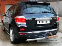 Защита заднего бампера для Volkswagen Touareg 2010-, d75х42 мм, овал, (дуга) Защита заднего бампера Volkswagen Touareg , нерж