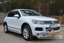 Защита бампера передняя на Volkswagen Touareg 2010-