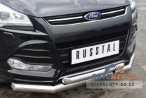 Защита переднего бампера для Ford Kuga 2013, d76 мм (секции) d63 мм (дуга)-1 Защита переднего бампера для Ford Kuga-1