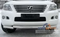 Защита переднего бампера на Lexus LX 570 нержавейка