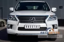 Защита переднего бампера для Lexus LX 570 d76 мм (короткая) Защита переднего бампера для Lexus LX 570 нержавейка