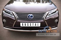 Защита переднего бампера для Lexus RX 270/350/450h 2009-2012, d63 мм, (дуга)-3 Защита переднего бампера для Lexus RX из нерж стали-3