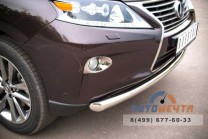 Защита переднего бампера для Lexus RX 270/350/450h 2009-2012, d63 мм, (дуга)-0 Защита переднего бампера для Lexus RX из нерж стали-0