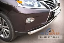 Защита переднего бампера для Lexus RX 270/350/450h 2009-2012, d63 мм, (дуга) Защита переднего бампера для Lexus RX из нерж стали