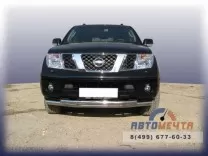 Защита переднего бампера d76 мм/42 (дуга) для Nissan Navara Защита переднего бампера на Nissan, нерж