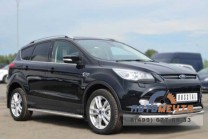 Пороги на Ford Kuga 2013, труба d42 мм с листом-0