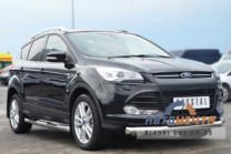 Пороги нерж. на Ford Kuga 13, труба 76мм с накладкой-2
