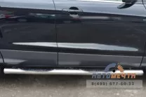 Пороги нерж. на Ford Kuga 13, труба 76мм с накладкой