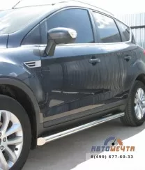 Пороги труба на Ford Kuga 08-11 76мм, скосы